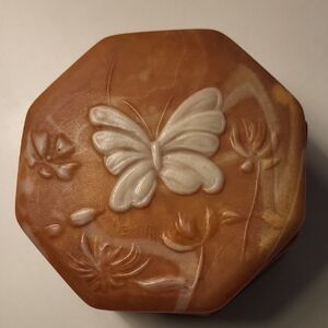 Nesmith Brown and Cream Butterfly Trinket Box